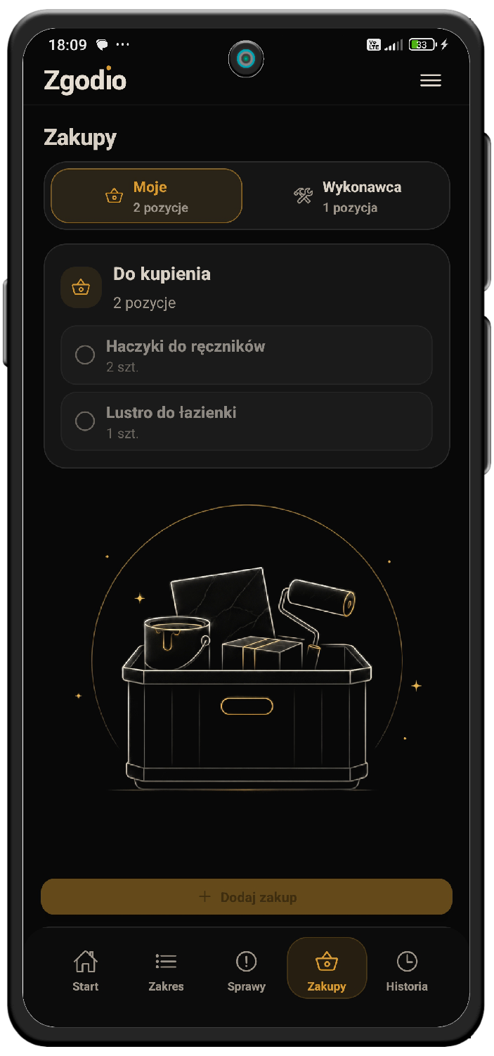 Historia projektu widoczna dla klienta